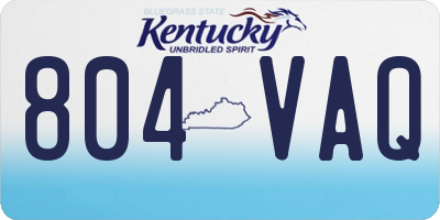 KY license plate 804VAQ
