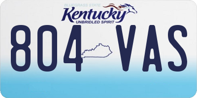 KY license plate 804VAS