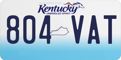 KY license plate 804VAT