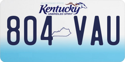 KY license plate 804VAU