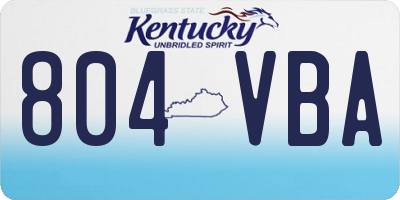 KY license plate 804VBA