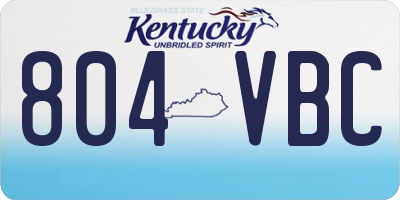 KY license plate 804VBC