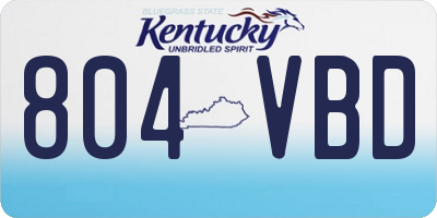 KY license plate 804VBD