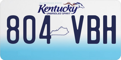 KY license plate 804VBH