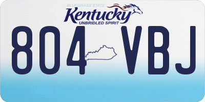 KY license plate 804VBJ