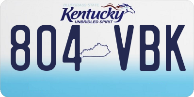 KY license plate 804VBK