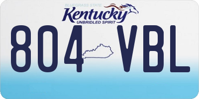KY license plate 804VBL