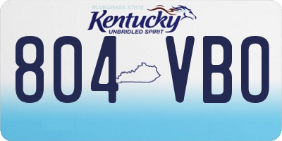 KY license plate 804VBO