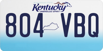 KY license plate 804VBQ