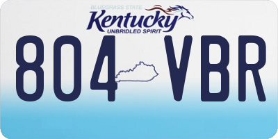 KY license plate 804VBR
