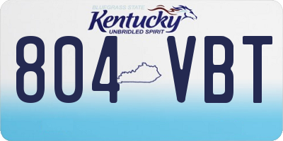 KY license plate 804VBT
