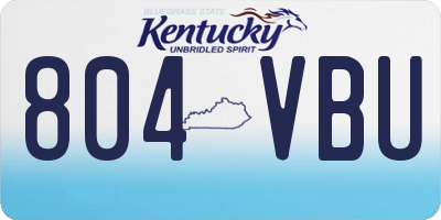 KY license plate 804VBU