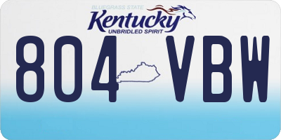 KY license plate 804VBW