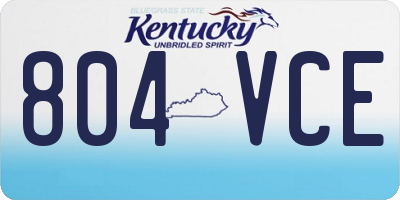 KY license plate 804VCE
