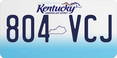 KY license plate 804VCJ