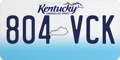 KY license plate 804VCK