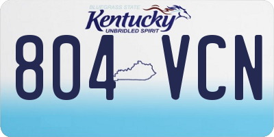 KY license plate 804VCN