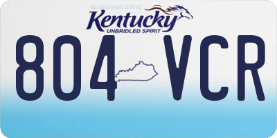 KY license plate 804VCR