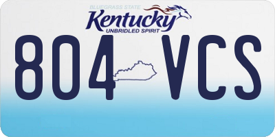 KY license plate 804VCS