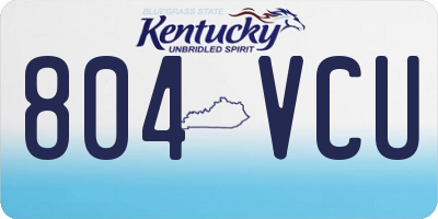 KY license plate 804VCU