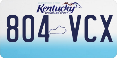 KY license plate 804VCX