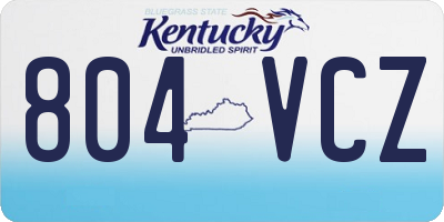 KY license plate 804VCZ