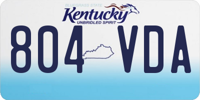KY license plate 804VDA