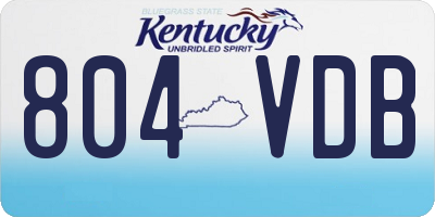 KY license plate 804VDB