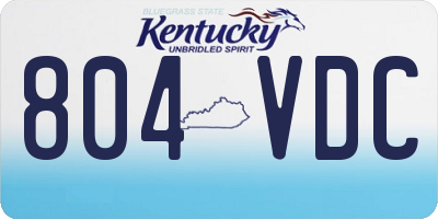 KY license plate 804VDC