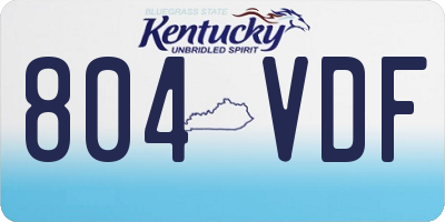 KY license plate 804VDF