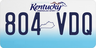 KY license plate 804VDQ