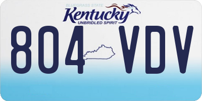 KY license plate 804VDV