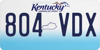 KY license plate 804VDX
