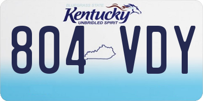 KY license plate 804VDY