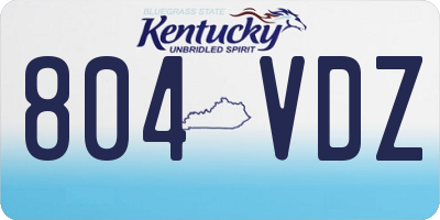 KY license plate 804VDZ