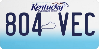 KY license plate 804VEC