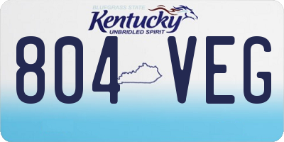 KY license plate 804VEG