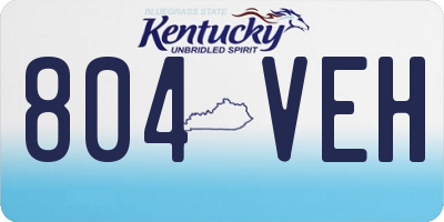 KY license plate 804VEH