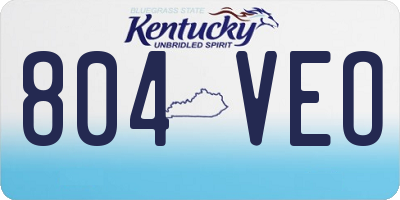 KY license plate 804VEO