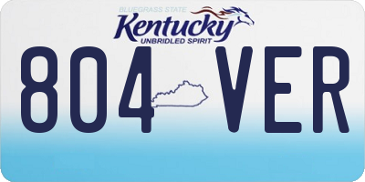 KY license plate 804VER