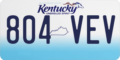 KY license plate 804VEV