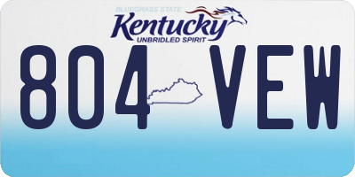 KY license plate 804VEW