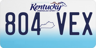 KY license plate 804VEX