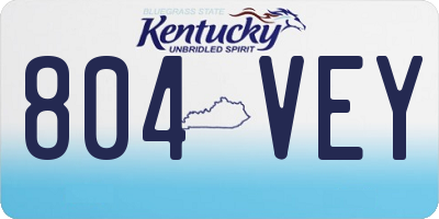KY license plate 804VEY