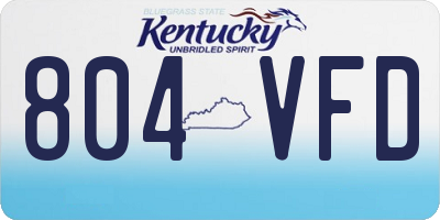 KY license plate 804VFD