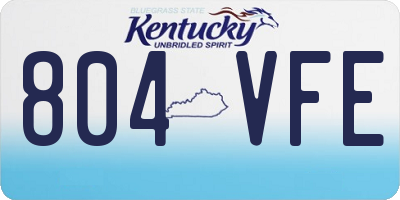 KY license plate 804VFE