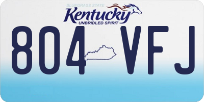 KY license plate 804VFJ