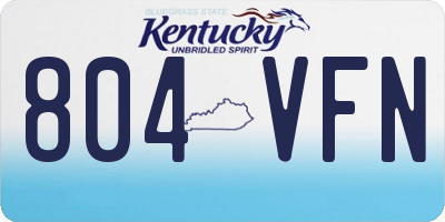 KY license plate 804VFN