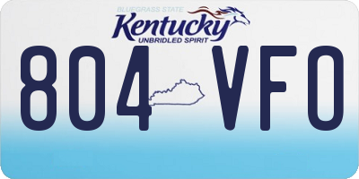 KY license plate 804VFO