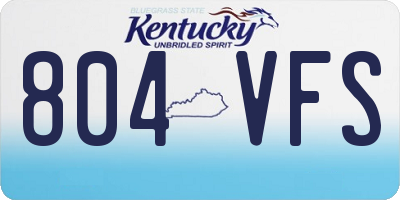 KY license plate 804VFS